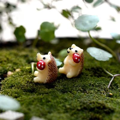2 Stücke Igel Figur Mini Harz Dekor Sukkulenten Pflanzen Landschaft Ornamente