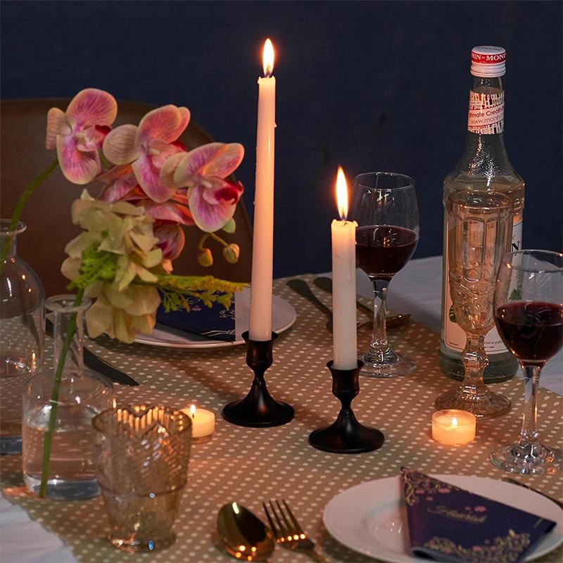 Vintage And Elegant Aluminum Tabletop Candlesticks Suitable For Valentine'S Day And Wedding Decorations