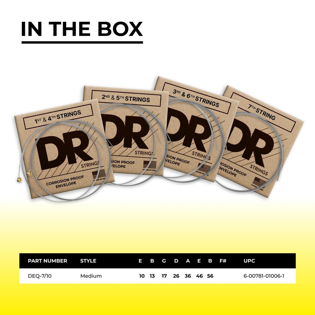 DR Strings DRAGON Electric Guitar Strings with Quantum Nickel Wound Strings (D-R) SKIN+ (DEQ-10/52)
