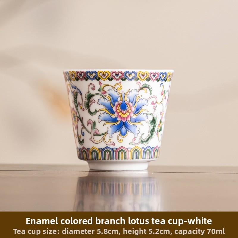 Enamel color tea cup Ceramic master cup Court style tea cup Single cup Tea cup Personal cup Household tea set