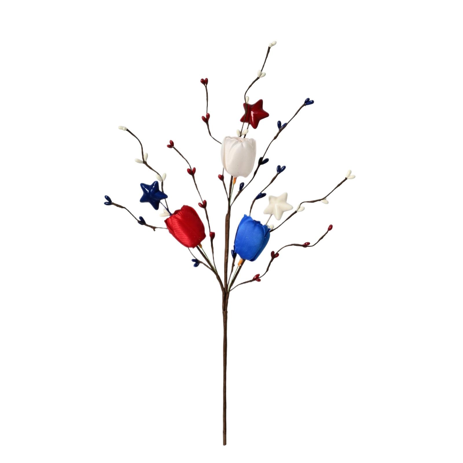 

Artificial Floral Decorative Branch with Textured Stems and Tulip Accents for Home Office Party Arrangements Display One Size