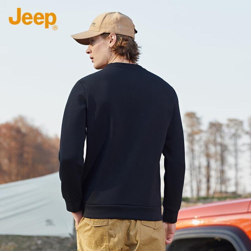 Jeep Men's Cotton Blend Crewneck Long Sleeve Sweatshirt