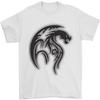 Black Tribal Tattoo Style Dragon Mens T-Shirt 100% Cotton