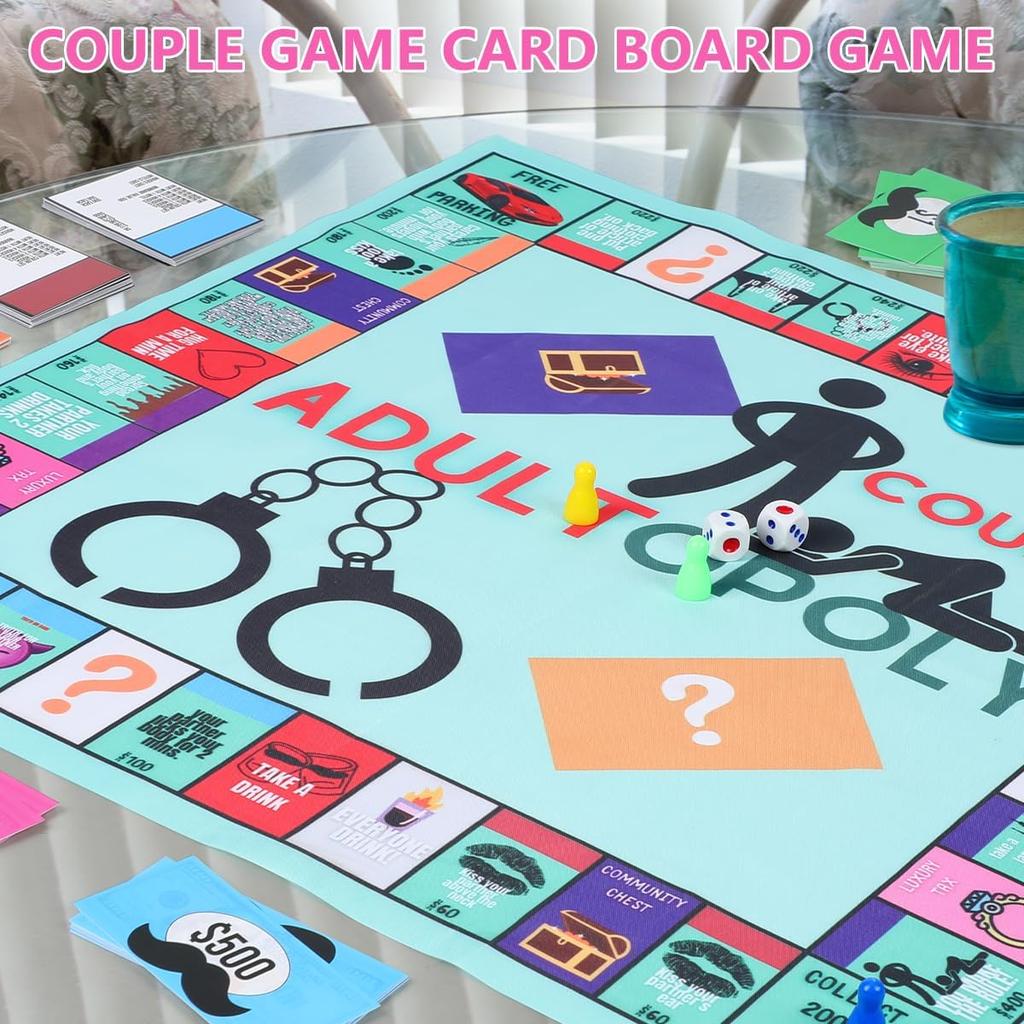 Adultopoly Brettspill Par Adultopoly Datekveldspill Morsomt Interaktivt Forholdskortspill Samtalekort For Par
