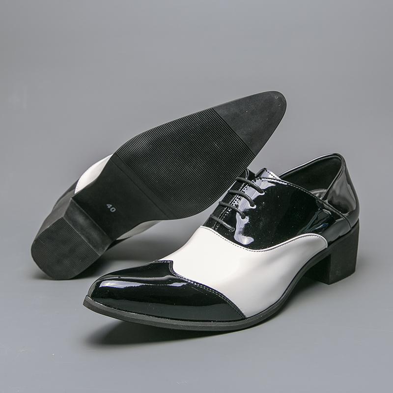 Fashion Spliced Patent Leather Oxford Shoes