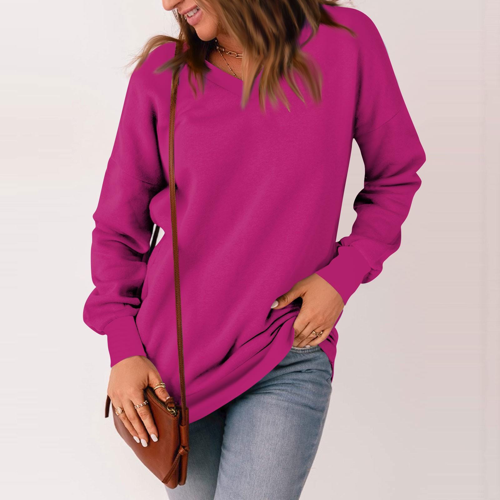 Женская повседневная толстовка с v-образным вырезом — фото 15