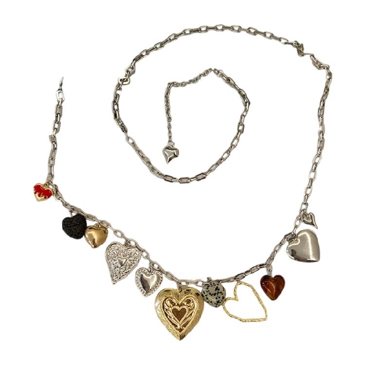 

Heart Pendant Waist Chain Adjustable Chain Belt Waist Decorative Accessory For Women Stage Performances Street Wear 1