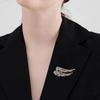Women Alloy Brooch Pin, Wings Shape Lapel Badge with Sparkling Rhinestones, Brooch Versatile Accessory for Sweaters Collars Hats Bags Coats Scarves