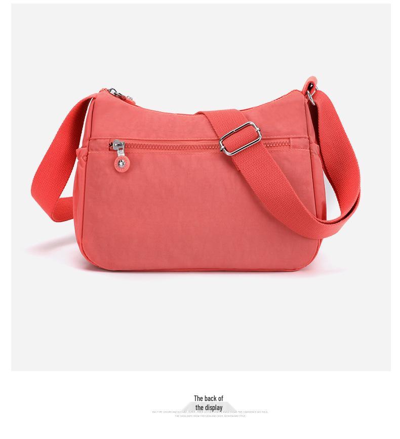 Damen Quadratische Nylon Schultertasche - Großes Fassungsvermögen, Einfarbig, Modisches Casual-Design