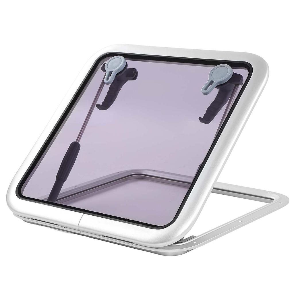L450 W450mm Boat Porthole Hatch Window Push Out 90 Degree Opening Acrylic Glass Anti UV Waterproof Skylights Roof Window