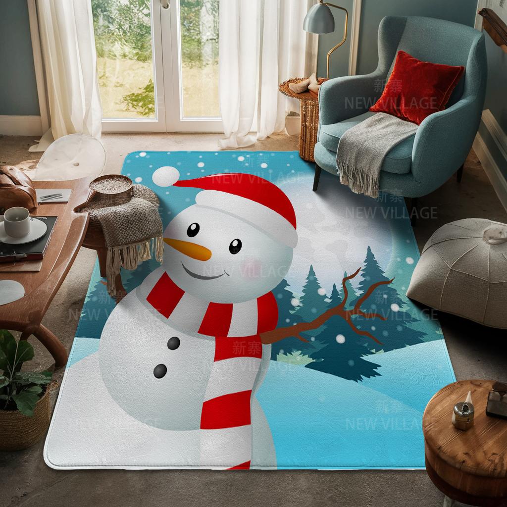 House Entrance Carpet Home Door Mat Living Room Bath Foot Bathroom Non-slip Water Absorption Rugs Bath Merry Christmas Winter