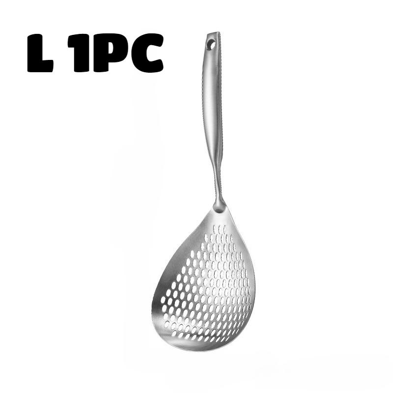 2PCS Skimmer Slotted Spoon Stainless Steel Food Strainer Spoon Pepper Colander Fishing Dumplings Noodles Drain Water Frying Tool