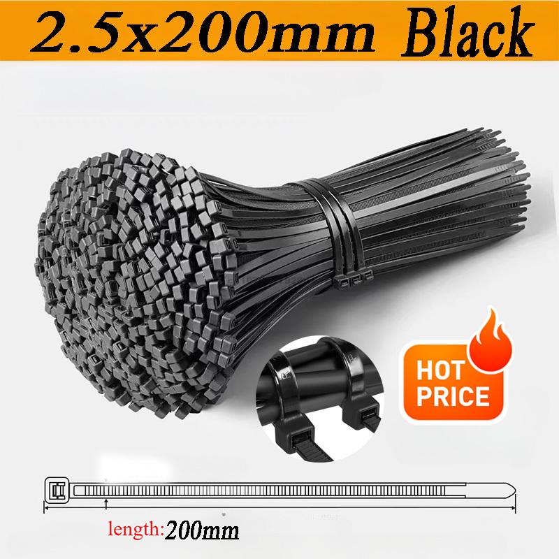 Plastic Clamping Collar Cable Greenhouse Self-Locking Plastic Nylon Tie Outdoor Resistant ZipTies Wraps Management Bundles