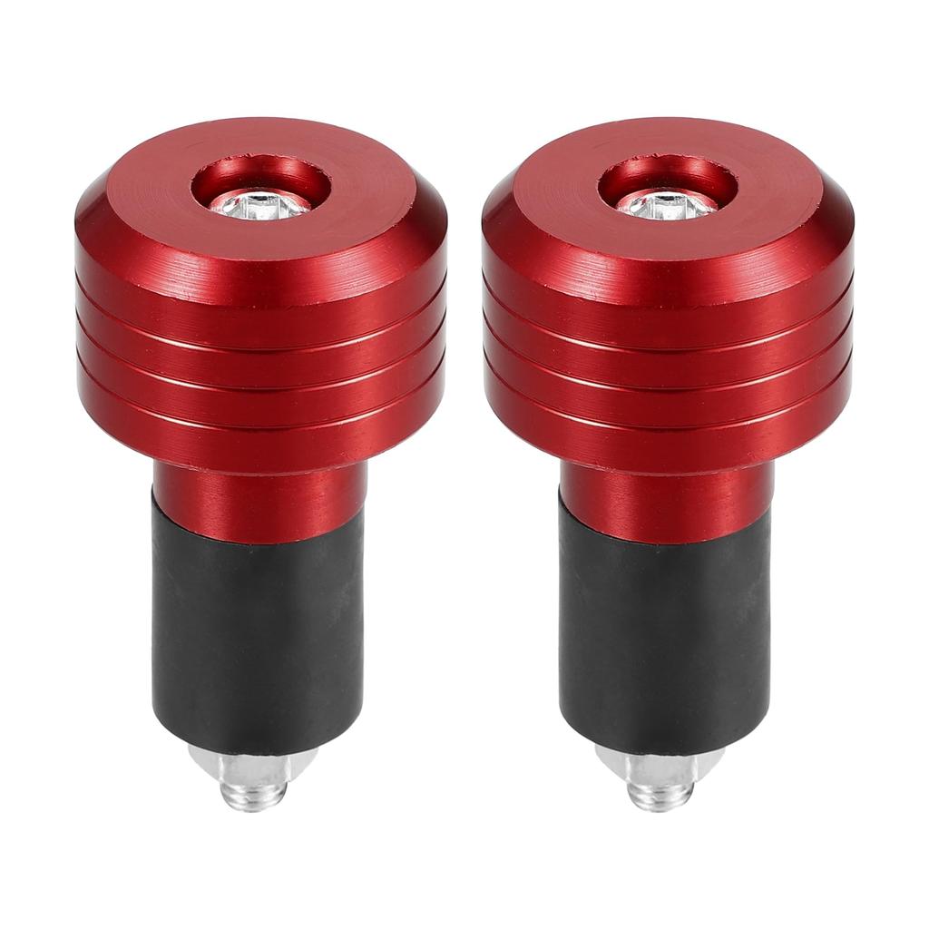 TUCKBOLD Motorcycle Handlebar End Aluminum inch Fashionable Front Handlebar Grip Cap Gear Balance Plugs, Alloy, 7/8 (22mm/30mm), OD, Plugs, Red,
