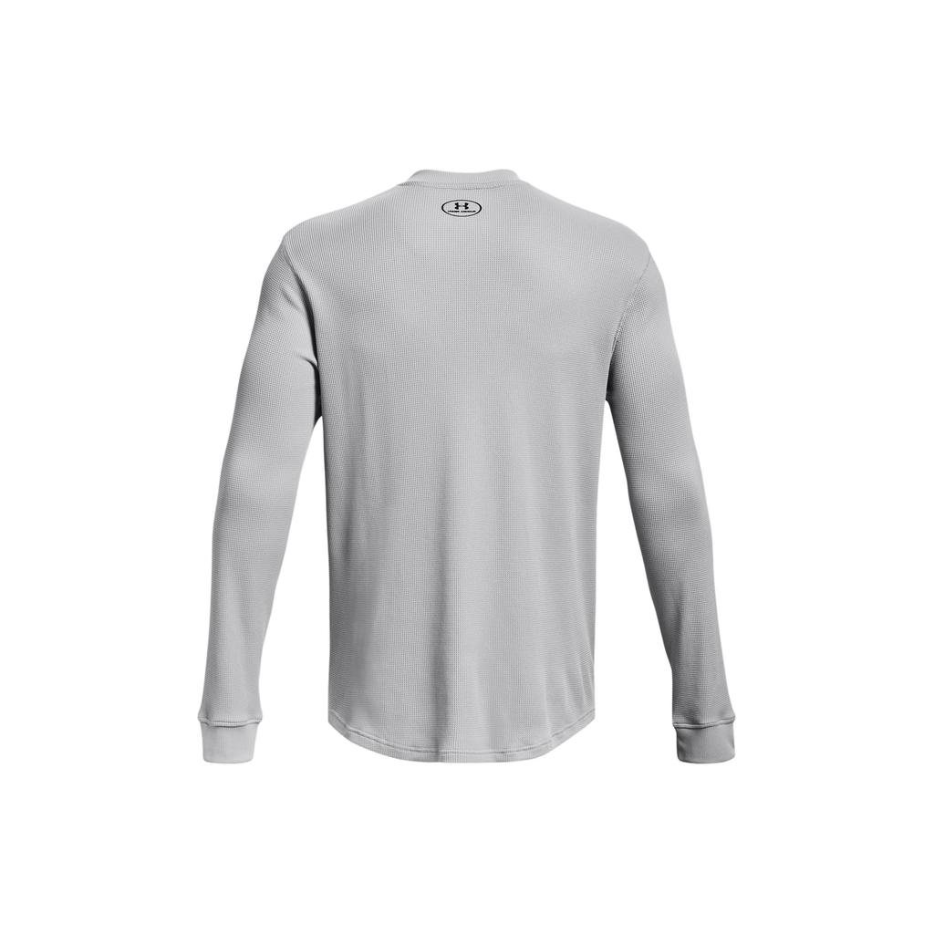 Under Armour Solid Logo Crew Neck Pullover Long Sleeve T-Shirt Men Tops Modern-Gray 1302356-012