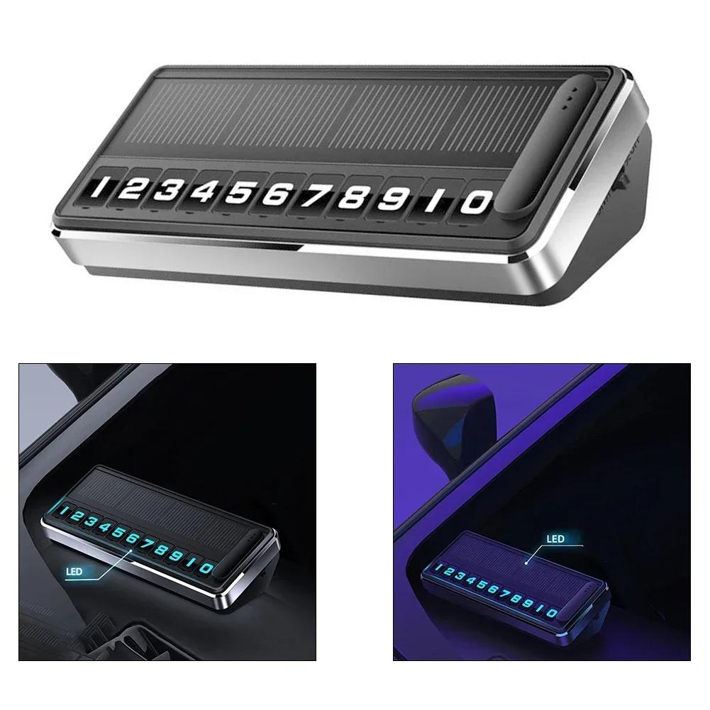 Hidden Number Parking Plate Hidden Car Number Plate No Fading Privacy Protection Solar Energy Automatic Lighting