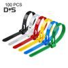 100 stk Selvlåsende Nylon Buntebånd Justerbare Gjenbrukbare Ledningsstropper med Spenne Innendørs Utendørs Kraftig Plast Glidelåsbånd