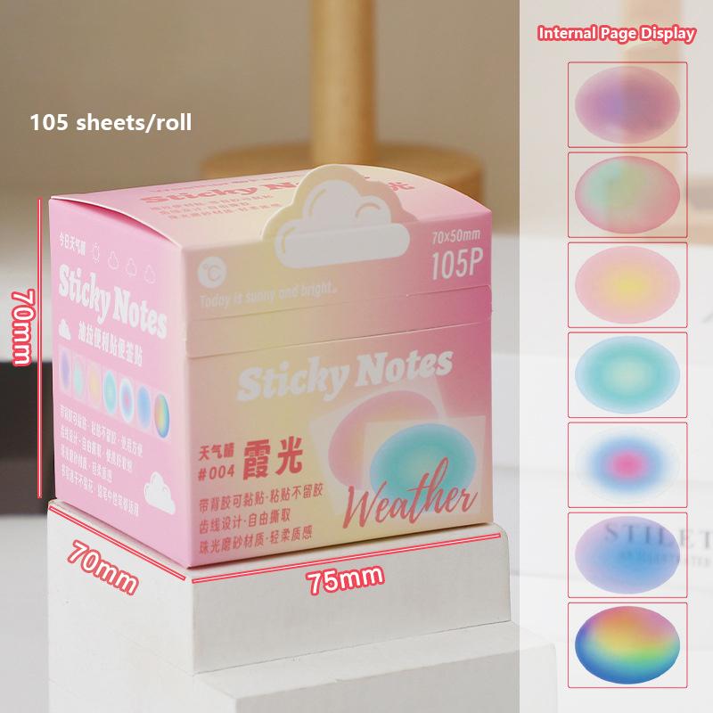 105Sheets Cartoon Transparent Sticky Notes Kawaii Pull-Out Memo Pad Paper Message Paper Cute Handbook Stickers Gifts