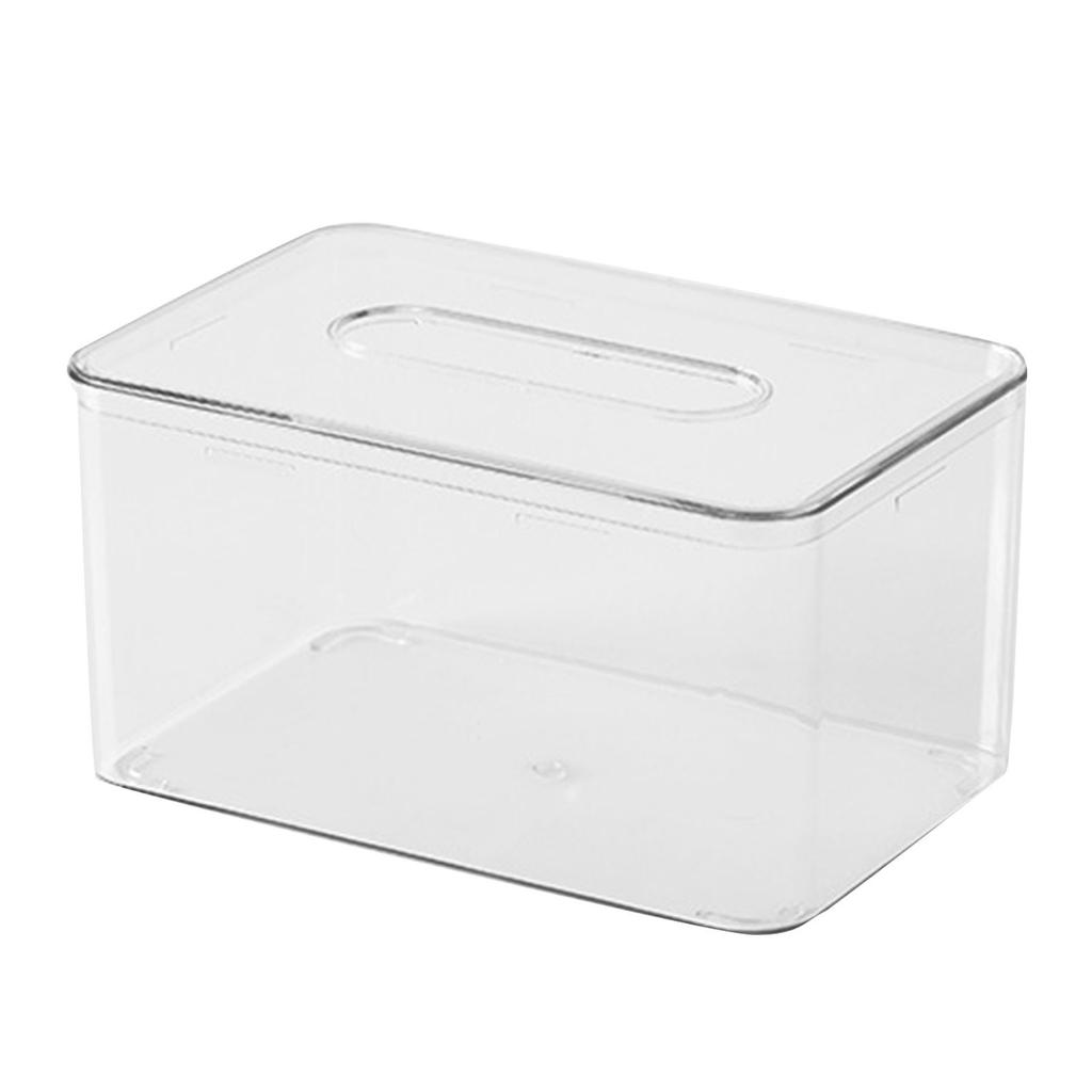Clear Tissue Box Multi Functional Rectangle Decorative Space Saving Transparent Napkin Storage Dispenser