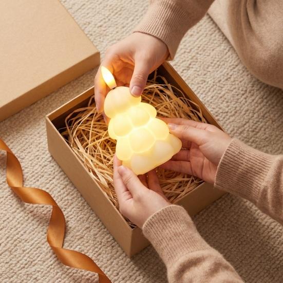 Warm White Decorative Lighting Christmas Tree Shaped Flameless LED Candles, Battery Operated Flickering Candle Themed Accent Light, Holiday