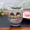 Waza no Kura Stylish Kutani Ware Teacup with Sparrow Brand Japanese Made in Perfect as a Birthday 60th 70th 77th 80th 88th or 90th Birthday