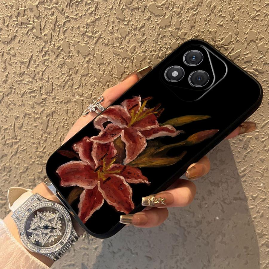 Case for Honor 90 X7 X9a 8X 200 400 Lite X8 Magic5Lite X6 X5b 70 Funda Phone Cover Lily Orchid Flower Print