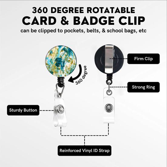 

Yousheng Badge Holder with Retractable Reel Clip And Lanyard ID Card Holder for Nurses Teachers Students Worker