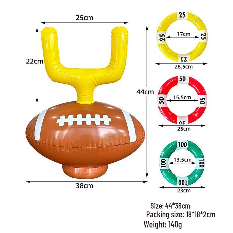 Inflatable Water Basketball Hoop and Ring Toss Set for Beach and Pool Fun