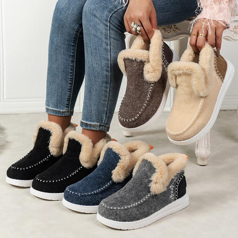 Boots  Winter Shoes For Woman Fur Botas Mujer Casual Women'S Ankle Boots Winter Footwear Female Rubber Snow Boots For Women