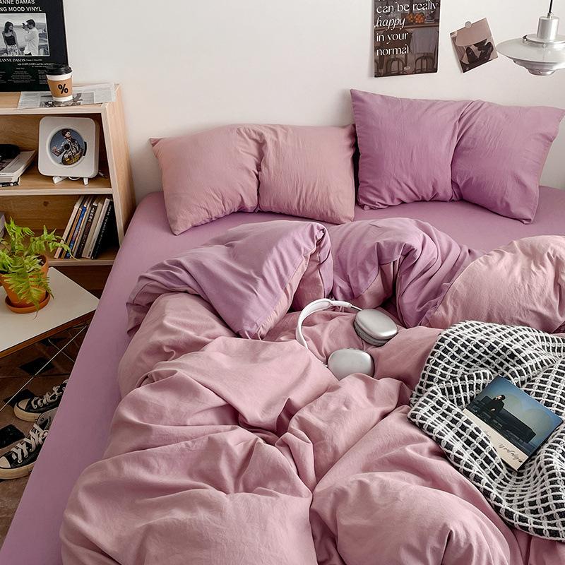 Class A Maternal And Infant Grade Colorable Bed Four-Piece Quilt Cover Student Bed Sheet House 3Pcs Set Factory