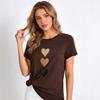 Women's Round Neck Short Sleeve Loose Fit 3 Gradient Hearts Print T Shirt Casual Daily Spring Fashion Basic Blouse