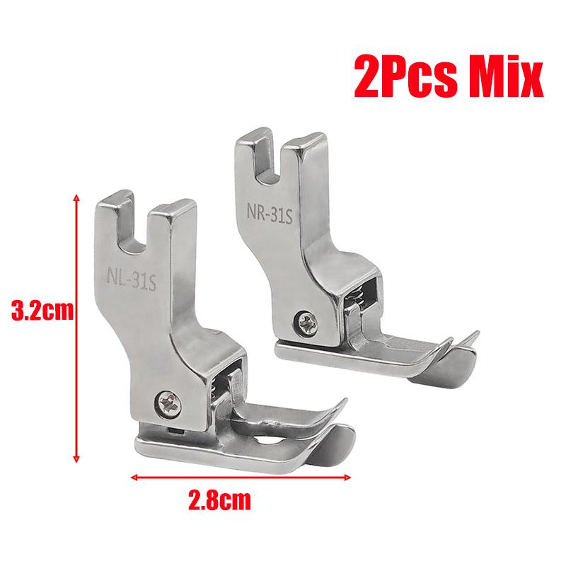 2PCS NR-31S NL-31S Right Left Stitch in Ditch Guide Presser Foot For Pack Waist Hidden Industrial Lockstitch Sewing Accessories