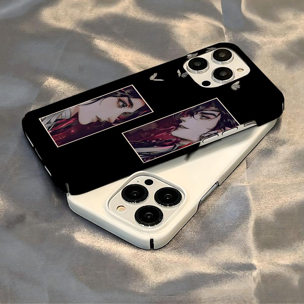 Tian Guan Ci Fu Phone Case Luxury For IPhone 16 15 14 13 12 11 Plus Pro Max Mini Glossy HD Hard Film Shell Cover