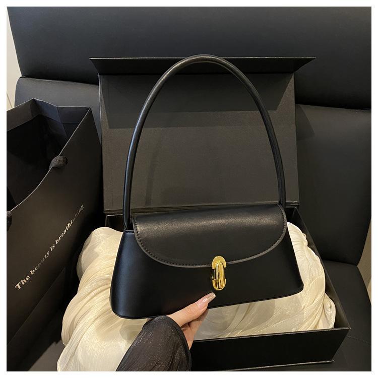 Niche Retro Simple Underarm Baguette Bag 2025 New Fashion High-end Bag Texture Versatile Shoulder Bag Tide