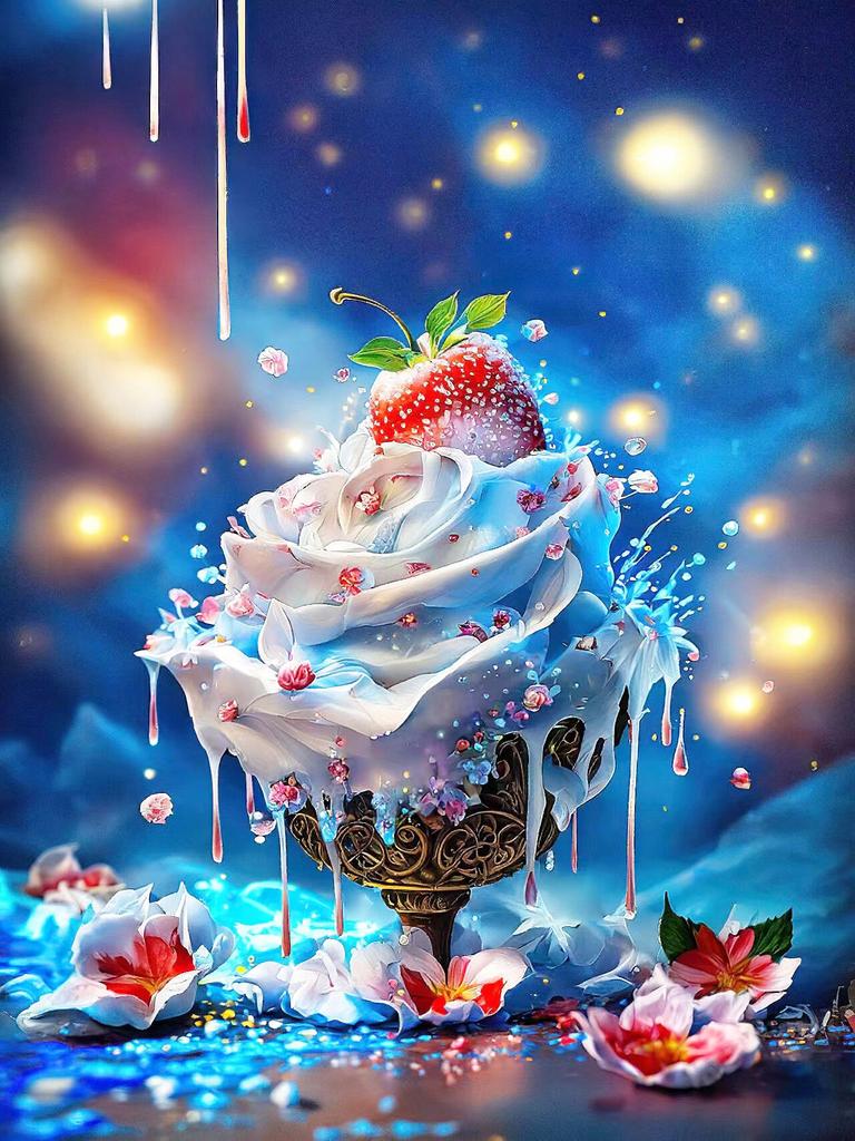 DIY Diamond Embroidery Ice Cream Diamond Mosaic Flower Cross Stitch Set Painting Glass Landscape Wall Decor