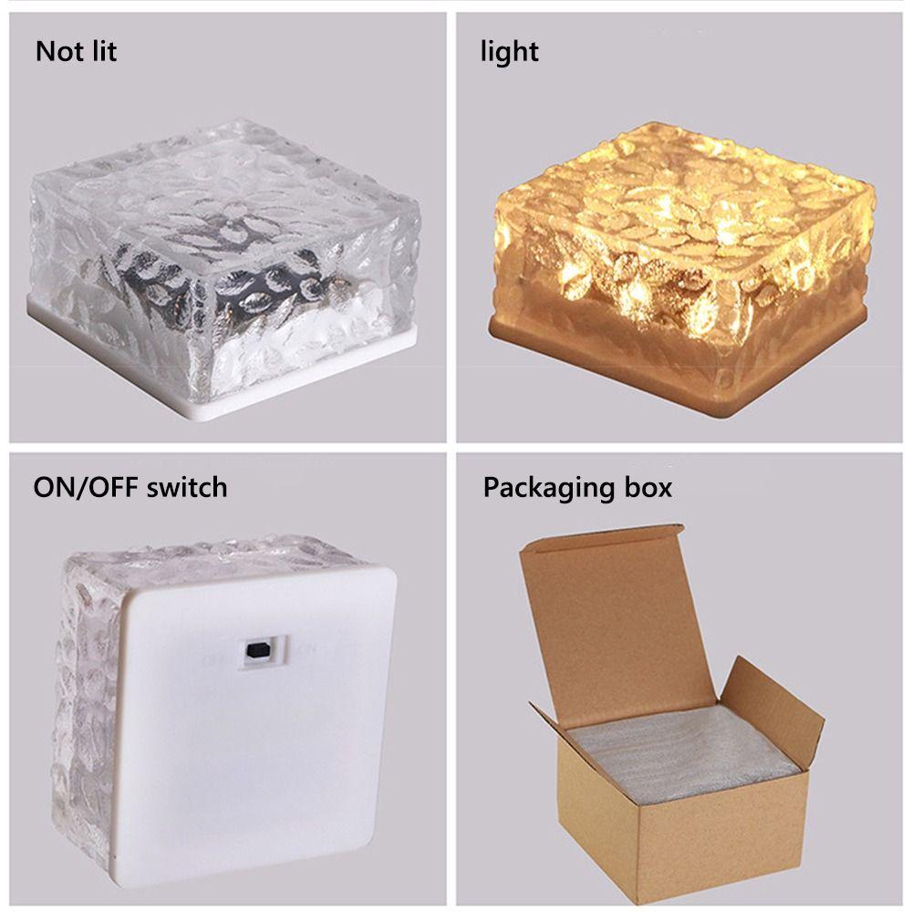 Solar Garden Decoration Light White/Warm White Light Waterproof IP65 Ice Cube Brick Lights Square Rectangle Hexagon Round