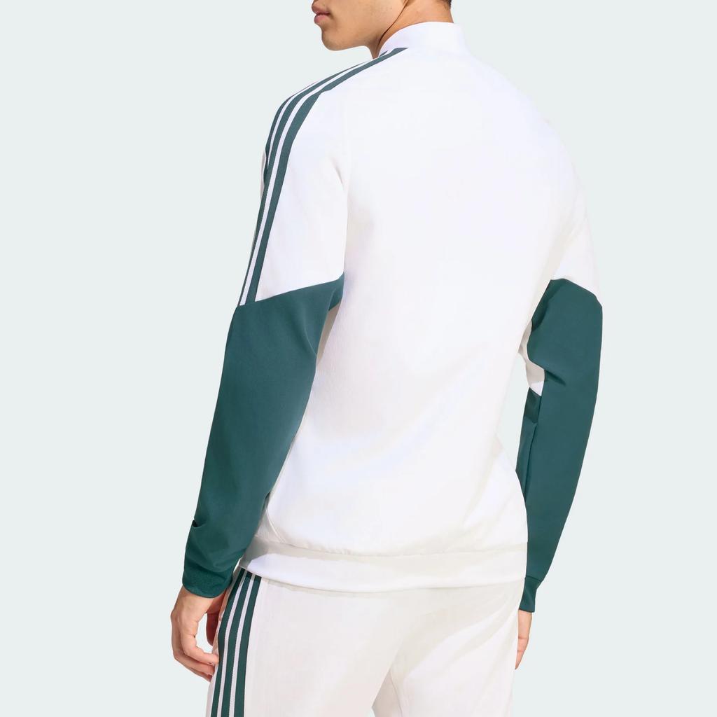 Men's Adidas Real Madrid Jackets Men's White/Wealth Green Stand Collar Moderate