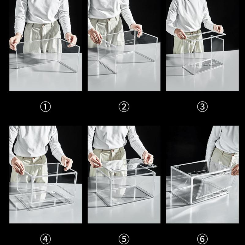 1PC Shoe Storage Box Acrylic Shoe Organizer Sneaker Display Case Anti-Scratch Design Dust-Proof Clear Shoe Storage Box 36x27cm