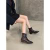 Short Boots Women's 2025 Autumn and Winter New Black French Thick Heel Elastic Thin Boots Martin Boots