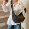 New denim women's bag casual simple literary large capacity solid color retro lazy wind crossbody shoulder bag