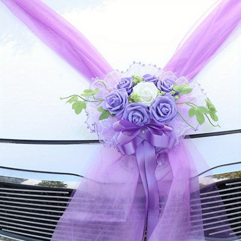 

Simulated Flower Wedding Car Set Wedding Decoration Flower Car Pull Flower (excluding License Plate Cover)