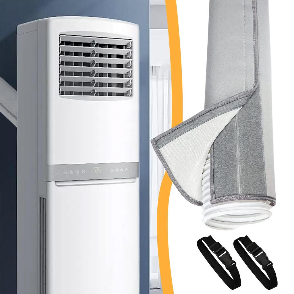 Portable Air Conditioner Hose Cover With 2 Buckle Straps Air Cloth Plate Air Outlet Pipe Tube Hose Easy Installati High Quality