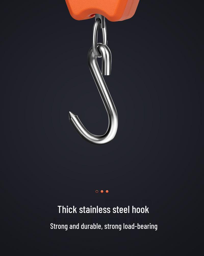 200kg Handheld Electronic Crane Scale - Black Industrial Hanging Hook Scale for Cross-Border E-commerce