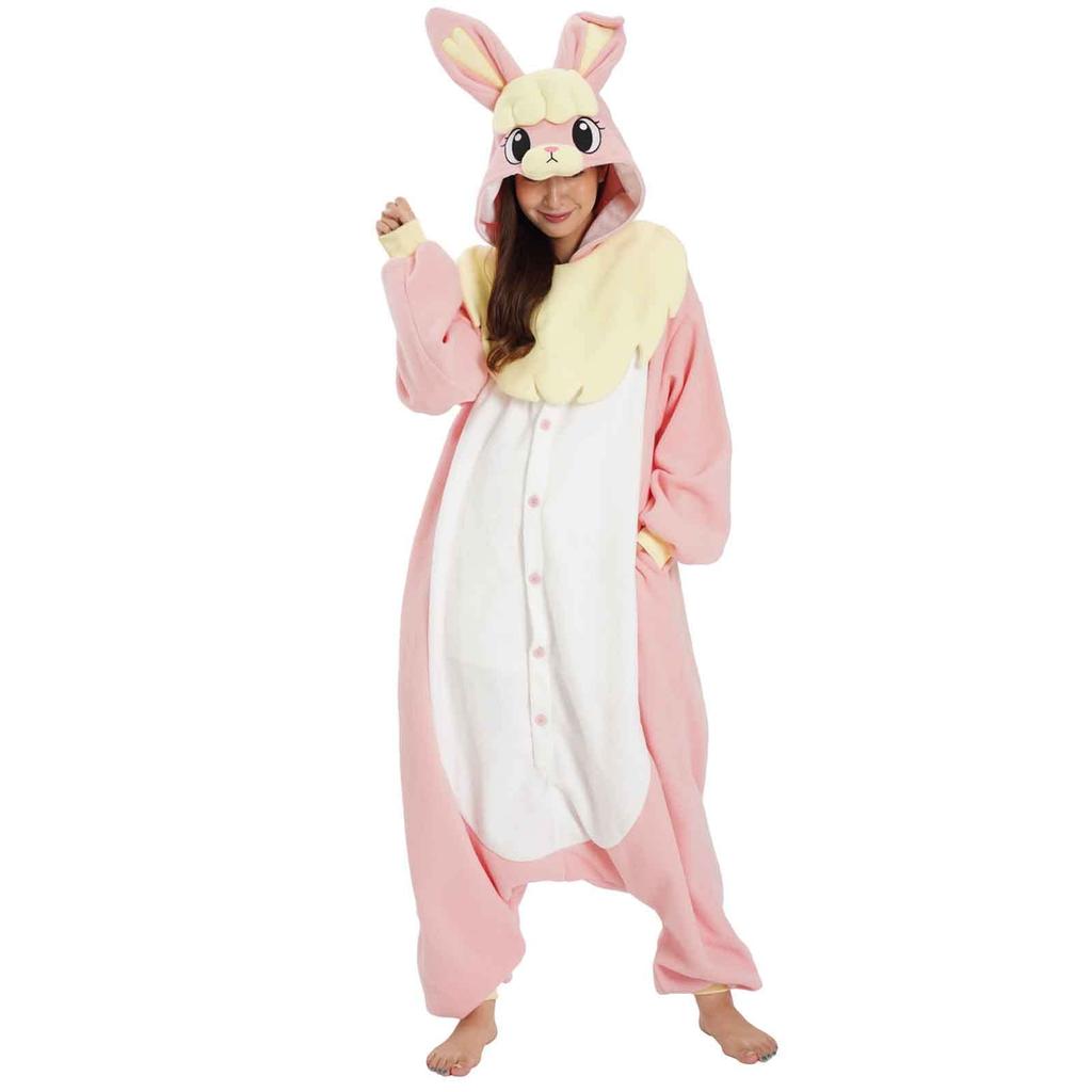 SAZAC Pink Rabbit Kigurumi (Adult) Fleece Animal Costume, 2933
