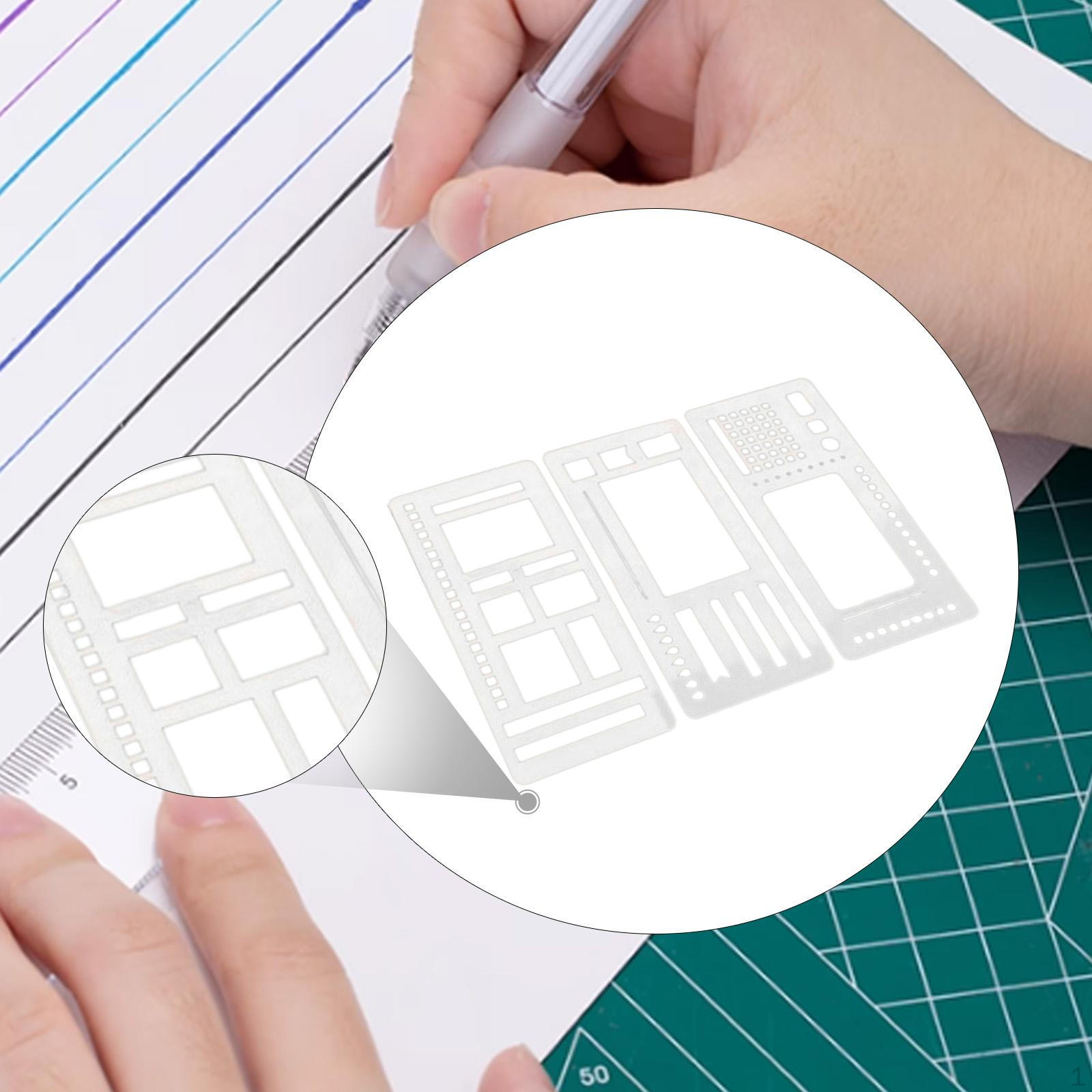 

3 шт. Гибкий шаблон для записи, Трафареты, Инструменты для черчения, Материалы для рукоделия, Многоразовый трафарет для планировщика