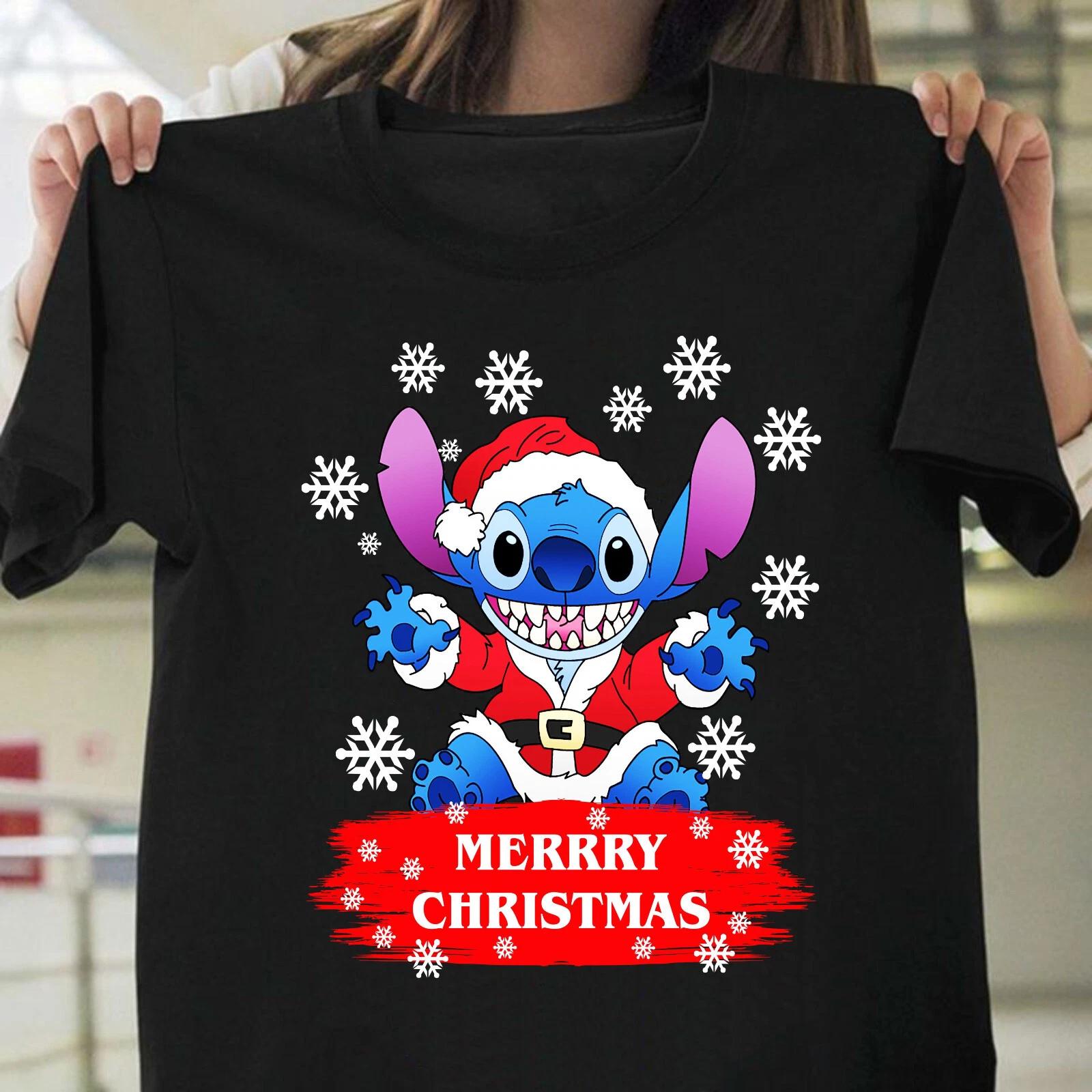 Merry Christmas Stitch T-Shirt, Funny Christmas Stitch Shirt, Christmas Tee Top 3XL