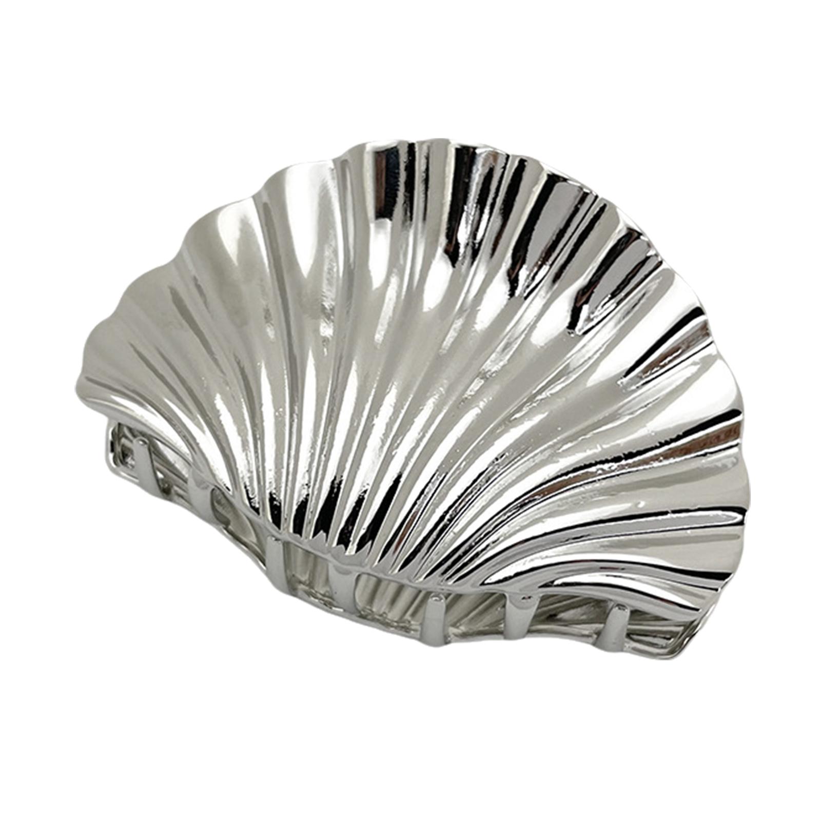 

Винтажные металлические зажимы для волос, заколки для волос, стильные крабы для волос, уникальная заколка для волос в виде ракушки, шарм для легких причесок и быстрой укладки L серебряный