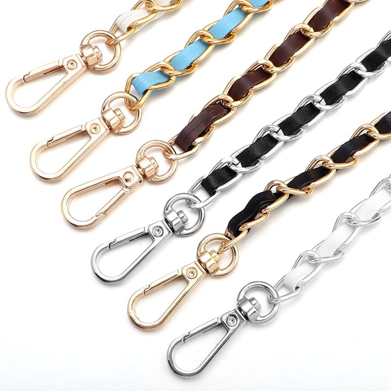 PU Leather Metal Chain Crossbody Shoulder Portable Aluminum Bag Chain Straps For DIY Clothing Handbags Decoration Accessories