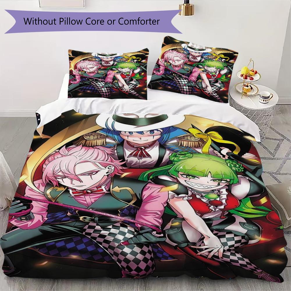 Welcome To Demon School! Iruma Kun Pattern Bedding,Quilt Set Quilt Cover Pillowcase Home Birthday Gift(1 * Duvet Cover + 2 * Pillowcase, Without Core)