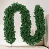2.7M Artificial Christmas Pine Garland Reusable PVC for Holiday Stair Mantel Farmhouse Rustic Style Decor